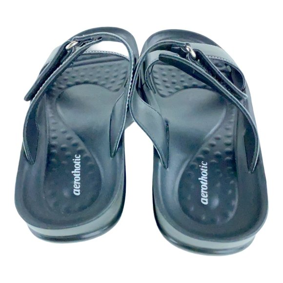 Aerothotic Rustic L0502 Womens Black Strappy Sandal Size W 9 EU 39 NEW - Picture 7 of 9